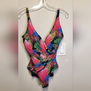 157. NWT - Simon Chang Tropical Leaf One-Piece Swimsuit